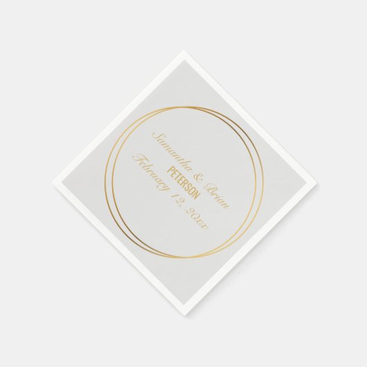 Trouwnamen met een gouden effect servet (Hoek)