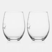 Trouwnamen net getrouwd wijnglas zonder voet (Links)