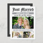 Trouwnieuws Trouwaankondiging - Wit Aankondigingskaart (Voorkant / Achterkant)