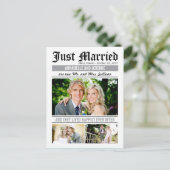 Trouwnieuws Trouwaankondiging - Wit Aankondigingskaart (Staand voorkant)