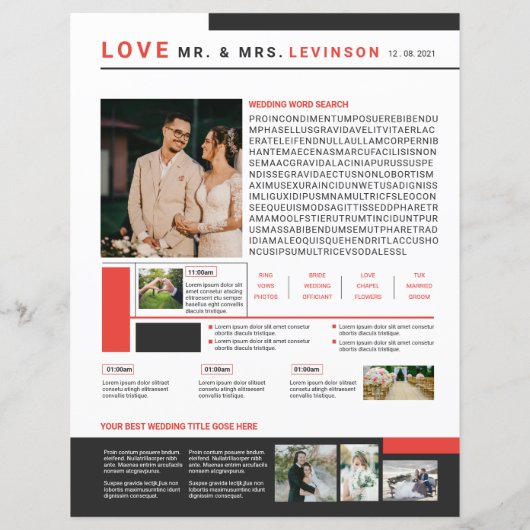 Trouwnieuwsbrief Sjabloon (Achterkant)