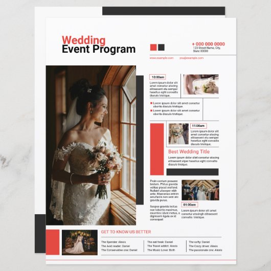 Trouwnieuwsbrief Sjabloon (Voorkant / Achterkant)