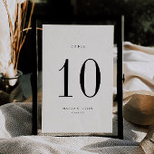 Trouwnummerkaart tafel beige en zwart kaart