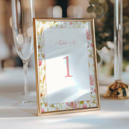 Trouwnummers met vintage bloempatroon