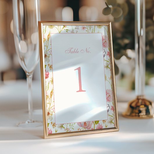 Trouwnummers met vintage bloempatroon