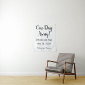 Trouwoefendiner bord 'Nog één dag te gaan' Wandkleed (In situ)