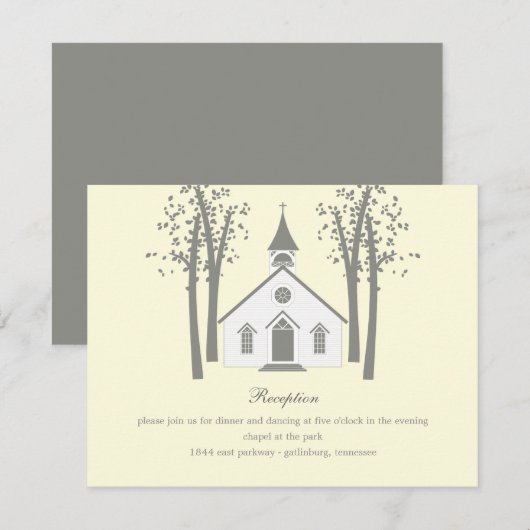 Trouwontvangst Enclosure Kaart voor Whimsical Chap (Voorkant / Achterkant)