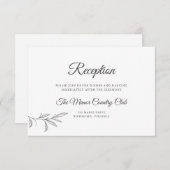 Trouwontvangst Enclosurekaart met botanisch motief Kaart (Voorkant / Achterkant)