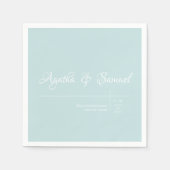 Trouwontvangst servetten in Robins ei-blauw klassi (Voorkant)