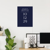 Trouwontvangstbord Navy Blue Speciale Datum Poster (Thuiskantoor)