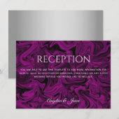 Trouwontvangstkaart in Konings Paars en Zilver Gri (Voorkant / Achterkant)