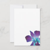 Trouwontvangstkaart met blauwe Dendrobium-orchidee Kaart (Achterkant)