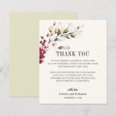 Trouwontvangstkaart met bloemendankbetuiging (Voorkant / Achterkant)