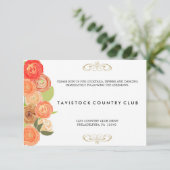 Trouwontvangstkaart met Cascadende Bloemen Informatiekaartje (Staand voorkant)