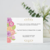 Trouwontvangstkaart met Cascaderende Bloemen Kaart (Staand voorkant)