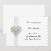 Trouwontvangstkaart met eenhoorn en kant kaart (Voorkant / Achterkant)