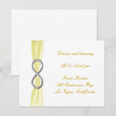 Trouwontvangstkaart met gele oneindigheid kaart (Voorkant / Achterkant)