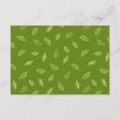 Trouwontvangstkaart met groene bladeren informatiekaartje (Achterkant)