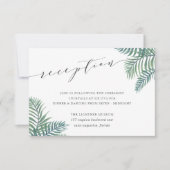 Trouwontvangstkaart met tropisch gebladerte kaart (Voorkant)