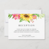 Trouwontvangstkaart met zonnebloem kaart (Voorkant)