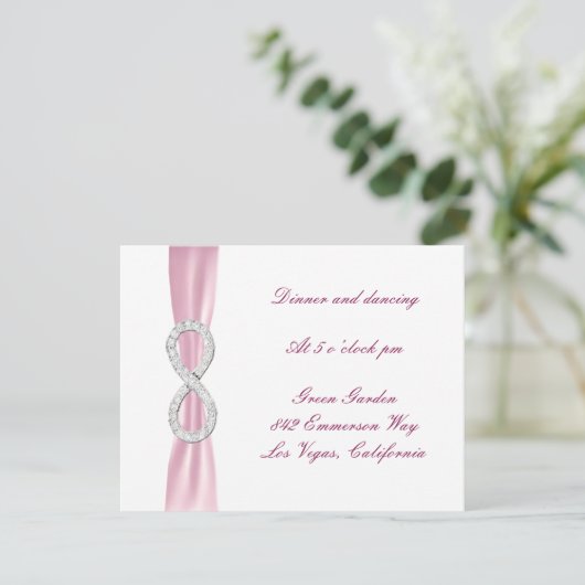 Trouwontvangstkaart Pink Diamond Infinity Kaart (Staand voorkant)