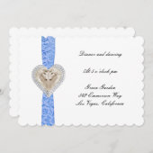 Trouwontvangstkaart Unicorn Blue Lace Kaart (Voorkant / Achterkant)