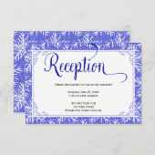 Trouwontvangstkaart Winter Snowflakes Informatiekaartje (Voorkant / Achterkant)