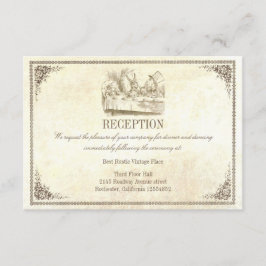 Trouwontvangstkaarten Alice in Wonderland Informatiekaartje