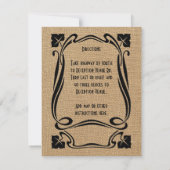 Trouwontvangstkaarten met jute zwarte Art Deco-uit Kaart (Achterkant)