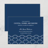 Trouwontvangstkaarten met liefdesduiven - Marinebl Informatiekaartje (Voorkant / Achterkant)