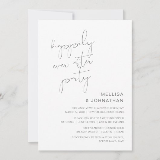 Trouwontvluchting, Happily Ever After-feest Kaart (Voorkant)