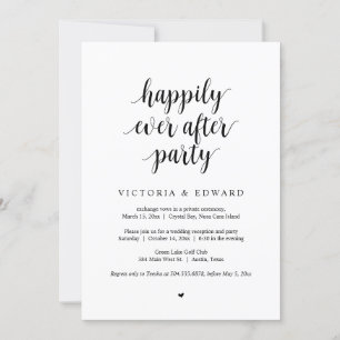 Trouwontvluchting, Happily Ever After Feest Uitnod Kaart
