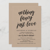 Trouwontvluchting, Niets Gekunstelds, Gewoon Liefd Kaart (Voorkant / Achterkant)