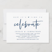 Trouwontvluchting, tijd om te vieren, marineblauw kaart (Voorkant)