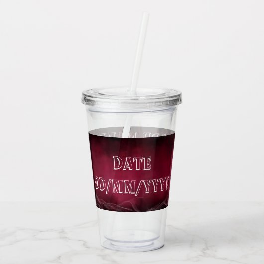 Trouwontwerp 16 oz Acryl Bekerglas Met Rietje Acryl Drinkbeker (Achterkant)