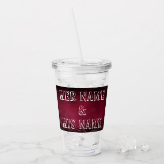 Trouwontwerp 16 oz Acryl Bekerglas Met Rietje Drinkbeker