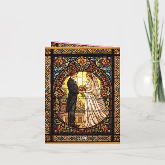 Trouwontwerp in traditioneel glas in lood (Achterkant)