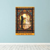 Trouwontwerp in traditioneel glas-in-lood canvas afdruk (Insitu (Houten vloer))