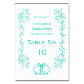 Trouwontwerp met turkooisblauwe belletjes kaart (Voorkant)