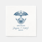 Trouwontwerp servetten met scheepsanker (Voorkant)