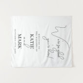 Trouwophanging kalligrafie zwart wit receptie wandkleed (Voorkant (horizontaal))