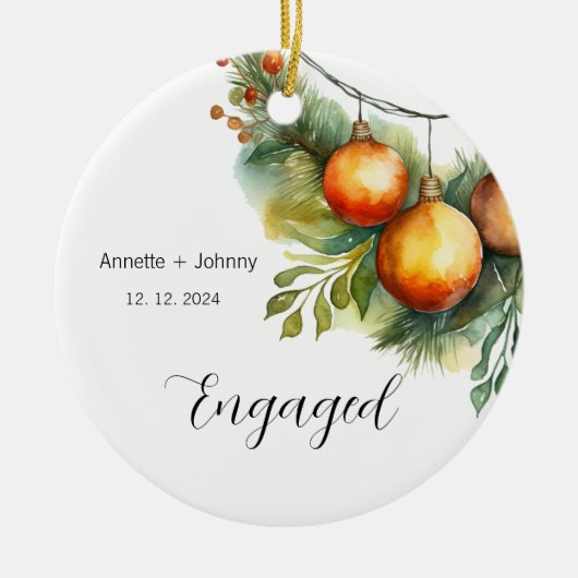 Trouwornament, Verlovingornament, Bruid Keramisch Ornament (Voorkant)