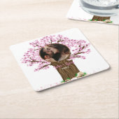 Trouwpaar aangepaste foto kartonnen onderzetters (Schuin)