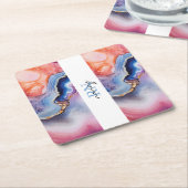 Trouwpaar aangepaste foto kartonnen onderzetters (Schuin)