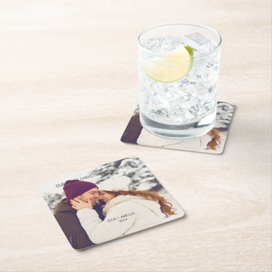 Trouwpaar aangepaste foto kartonnen onderzetters (Insitu)