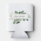 Trouwpaar Aangepaste Namen Groene Elegante Blikjeskoeler (Achterkant)