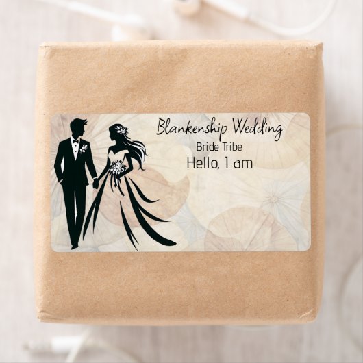 Trouwpaar Abstracte Achtergrond Label Naam Tag (Insitu)
