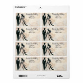 Trouwpaar Abstracte Achtergrond Label Naam Tag (Full Sheet)