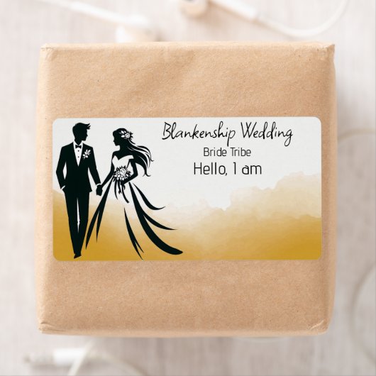 Trouwpaar Abstracte Achtergrond Label Naam Tag (Insitu)