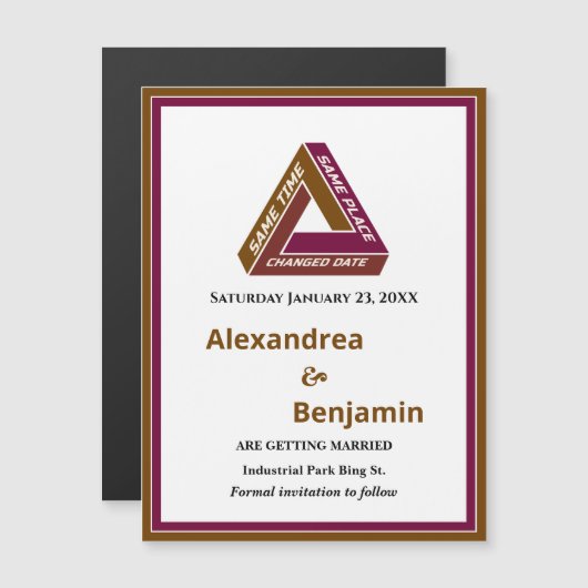 Trouwpaar Bewaar de datum Magnetisch (Voorkant / Achterkant)